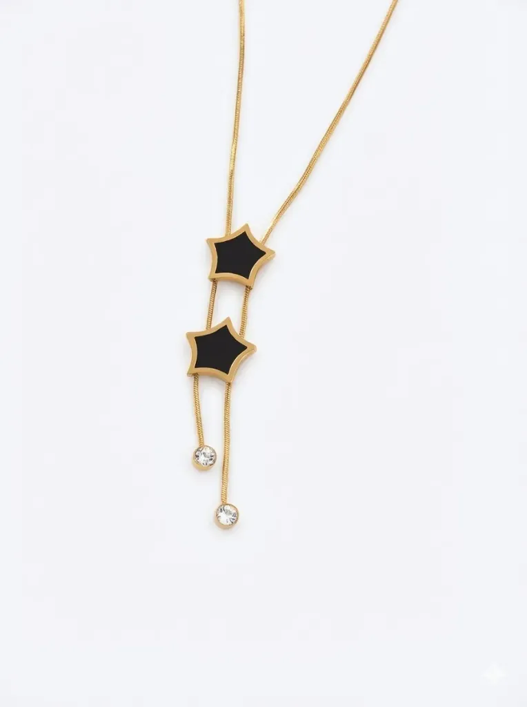 Black Star Necklace (18k Gold Plated)
