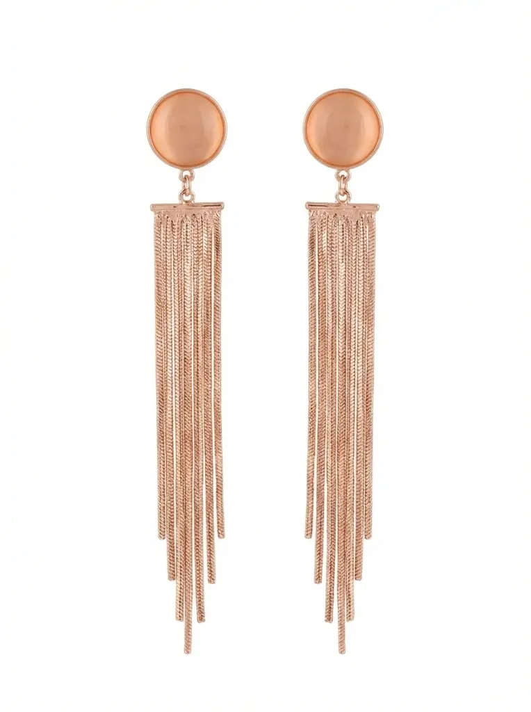 Elegant Rose Pink Minimal Earrings (Rose Gold Plated)