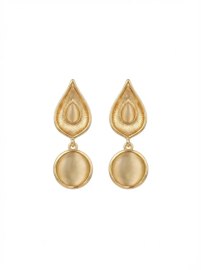 Golden Drop Ear Studs