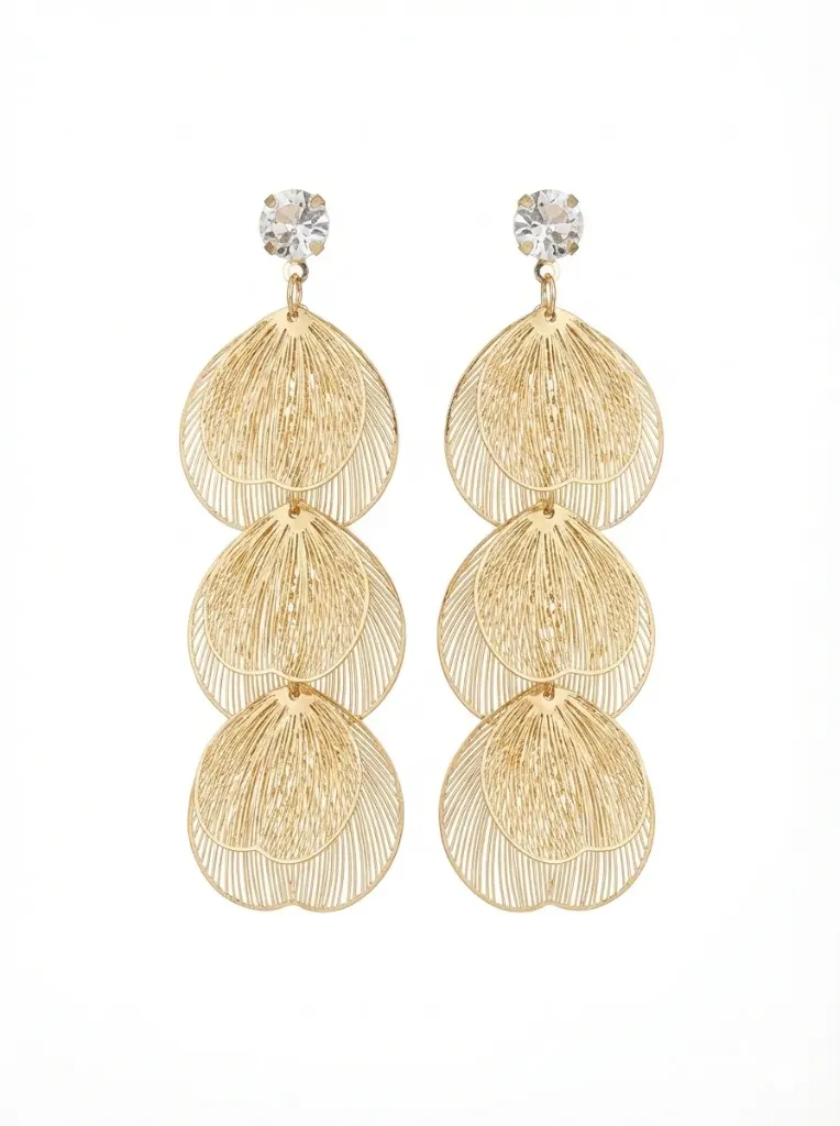 Golden Petals Earrings (18k Gold Plated)