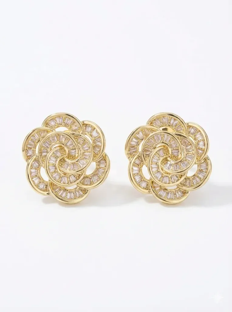 Magic Flower Ear Studs (18k Gold Plated)