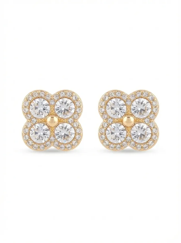 American Diamond Studs (18k Gold Plated)